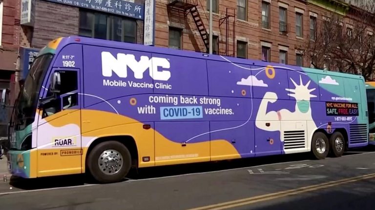 New York drives Corona vaccinations in buses in the poorer quarters