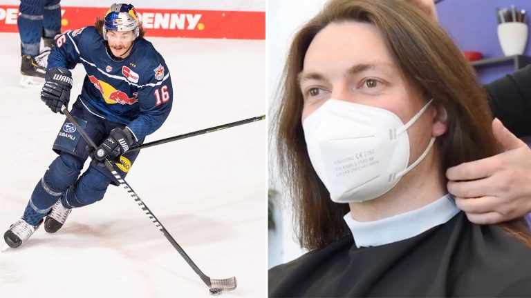 Munich: German ice hockey pro donates mane for young cancer patients (video)